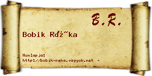 Bobik Réka névjegykártya